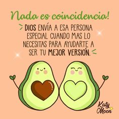 two avocados with hearts on their faces and the words, nacho e condic