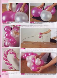 instructions to make a balloon heart