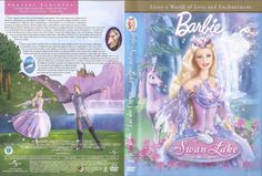 the dvd cover for barbie's swan lake is shown with an image of a man and