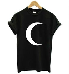 Moon T-Shirt Moon Tshirt, Moon Print, Direct To Garment Printer, Funny T, Women's Casual, Crescent Moon, Top Tee, Cotton T Shirt, Crescent