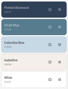 the blue and white color scheme for an iphone app, with different colors on it