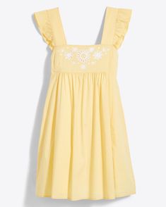 Maddie Embroidered Babydoll Dress in Yellow Stripe Draper James, Warm Spring, Yellow Stripes, Spring Day, Babydoll Dress, Striped Dress, Everyday Look, Yellow White, Baby Dolls