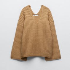 New With Tags Zara 100% Wool V-Neck Sweater. Size Xs-S. Sweater Made Of 100% Wool. V-Neckline And Long Sleeves Taupe Brown | 2893/125 Zara Beige V-neck Sweater, Zara V-neck Sweater, Zara V-neck Winter Tops, Neutral Zara Top For Winter, Fall Clothes, Zara Sweater, Sweater Making, V Neck Sweater, Colorful Sweaters