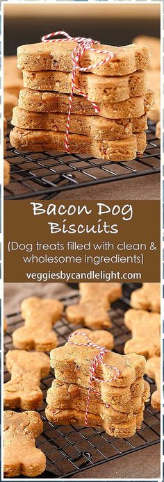 Dog Food - 23 Homemade Dog Food Recipes Your Pup Will Absolutely Love Bacon Dog Treats, Homemade Dog Cookies, Bacon Dog, Dog Treats Homemade Easy