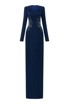 IRENE CREPE BODYCON MAXI DRESS - CULT MIA Dark Blue Dress Long Sleeve, Happy Clothes, Blue Long Sleeve Dress, Dark Blue Dress, Long Bodycon Dress, Bodycon Maxi Dresses, Exclusive Dress, Embroidery Designs Fashion, Dresses By Length