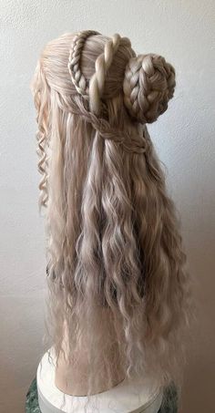 Renfaire Costume, Targaryen Hair, High Bun Hair, High Bun, Fantasy Hair, Bun Hair, Fancy Hairstyles, Hair Reference