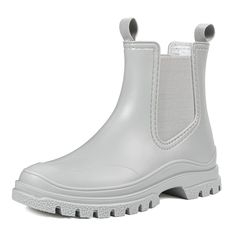 PRICES MAY VARY. Waterproof: Made entirely of pure natural rubber, the integrated seamless line design can effectively prevent splashes, and even when walking on waterways, it can completely ensure that your feet will not get wet with water. Soft and Cozy Poly/Cotton Lining;We provide comforts by lining our women's boots with soft, polyester/cotton blend lining, where moisture also could be absorbed. Your feet will keep dry, cozy, and warm when wearing boots! Easy Pull-On Style & Non-Slip: Elast Sketchers Rain Boots, Fashionable Rain Boots, Rain Booties Outfits, Garden Boots, Boot Fashion, Short Rain Boots, Booties Outfit, Ankle Rain Boots, Chelsea Rain Boots