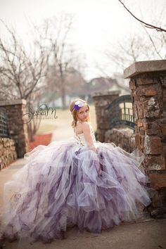 Huge tutu! Tutu En Tulle, Purple Flower Girls, Flower Girl Dresses Vintage, Purple Flower Girl Dress, Tulle Tutu Dress, Cheap Flower Girl Dresses, Dress With Train, Girls Dresses Online, Girls Tutu Dresses