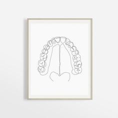 Tooth Printable, Mouth Illustration, Doctor Office Decor, Art Mouth, Teeth Drawing, Doctors Office Decor, Dental Posters