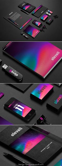 the business card mockup is designed to look like it has been painted in different colors