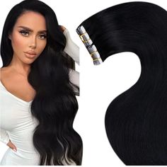 Tape In Hair Extensions Human Hair Black Hair Extensions Tape In Remy Hair Extensions Real Human Hair Glue In Seamless Hair Extensions 12inch 20pcs/30g Glue In Hair Extensions, Seamless Hair Extensions, Jet Black Hair, Black Hair Extensions, Long Hair Extensions, Real Human Hair Extensions, Hair Tape, Short Hair Wigs, Tape In Extensions