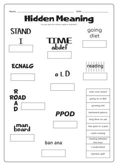 the hidden meaning worksheet for kids to learn with their own words and numbers