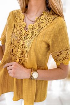 Yellow Lace Splicing V Neck Short Sleeve Shirt Yellow Spliced Tops For Summer, Yellow Summer Tops With Splicing Details, Yellow Spliced Top For Summer, Yellow Short Sleeve Blouse With Patchwork, Short Sleeve Shirt Women, Wholesale Shirts, Lace Splicing, Yellow Lace, Summer Patterns