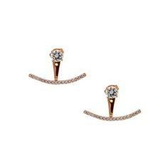 $25 Sterling silver with 14k rose gold plating and cubic zirconia. Can be worn as ear jackets or studs. Earring Jackets, Ear Jacket, Rose Gold Plates