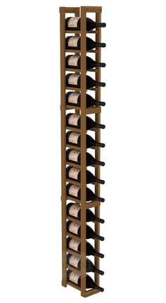 the wine rack is made from wood and holds several bottles