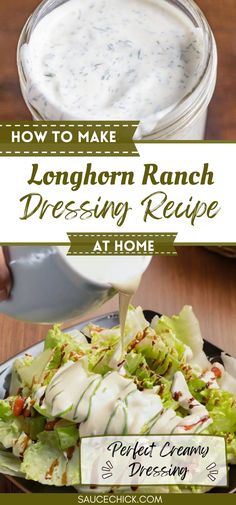 Longhorn Ranch Dressing Recipe Longhorn Ranch Dressing, Longhorn Ranch Dressing Recipe, Western Dressing Recipe, Restaurant Ranch Dressing Recipe, Texas Roadhouse Ranch Dressing, Restaurant Ranch Dressing, Herb Ranch Dressing, Ranch Salad Dressing Recipes