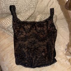 I Believe This Is From 2002. Hardly Worn Been Stored For Many Years. It’s Great To Wear With Anything. Dress It Up Or Down This Is Really Nice Form Fitting And Lifting. No Padding In Cups Size 34b Black And Tan, Shapewear, Black Lace, Women's Intimates, Really Cool Stuff, Lace, Women Shopping, Fabric, How To Wear