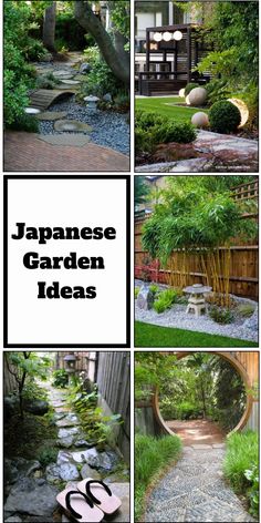 japanese garden ideas with pictures and text overlaying the top right photo is an image of