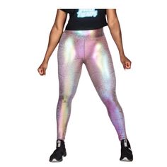 Grrrl Rainbow Galactic Wild Side Leggings Martina Fit Nwt Workout Activewear 2x New With Tags Details: Martina Fit - If Your Waist Measures 42-47″, Then Your Leggings Will Be A Martina Fit. Fromt Site: Waist 43" 47" / Inseam 31" 35" With A Faint Jungle Vibe Underneath The Luminous Shine Of The Galactic Finish, These Leggings Are Perfect For Those Of You Who Love To Wear White But Are Terrified Of Getting Your Leggings Dirty. These Animal Print Leggings Will Match Will Basically Everything In You Space Leggings, Side Leggings, Moisture-wicking Purple Leggings For Yoga, Rainbow Leggings, Multicolor Moisture-wicking Leggings For Gym, Multicolor Full-length Workout Leggings, Animal Print Leggings, Artistic Hair, Tight Leggings