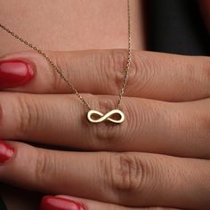 14K Solid Gold Infinity Necklace, Dainty Eternity Necklace, Mother's Day Gifts For Grandma, Gift For Mom, Infinity Jewelry, Gift For Her by JoyStarJewelry on Etsy Gold Infinity Necklace, Infinity Necklace Gold, Eternity Necklace, Best Valentine Gift, Valentine Gift For Wife, Infinity Jewelry, Infinity Necklace, Jewelry Birthday, Grandma Gift