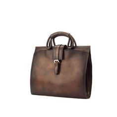 Casablanca briefcase - Q by QS Brief Case, Custom Design Shoes, Engraved Initials, Brown Paint, Leather Artisan, Gold Handles, Brown Fabric, Travel Tote, Medium Brown