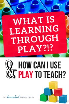 a poster with the words what is learning through play? and how can i use play to teach?