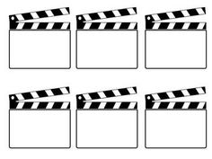 black and white movie clapsticks with blank labels