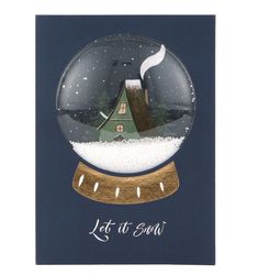 a snow globe with the words let it snow