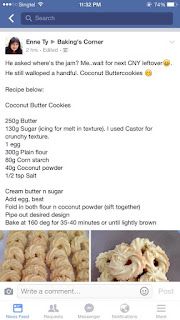 a facebook post with pictures of cookies and other things on the page that are being viewed