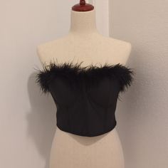 New With Tags From Revolve Black Crop Top With Removable Bra Pads, Chic Black Crop Top With Removable Bra Pads, Cowl Neck Cami, Feather Tops, Strappy Crop Top, Plaid Crop Top, Strapless Crop Top, Sequin Crop Top, Scarf Top