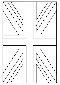 the british flag is shown in black and white, as well as an outline of it