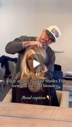 Philip Foresto III on Instagram: "Favorite Cool Blonde Formulas using @redken Shades EQ👇👇👇  010VV 010VG 010P 010T 010VV 010P 010T  010VV 010P 010VV + clear  Save this post and try these! . . . . . . . . #expensivehair #expensivehaireducation #beautytechdistribution #redken #redkenambassodor #bioprogramming  #hairpainter #handpaintedhair #babylights #besthaircolor #hairartist #hairstylist #hair #sunkissedhair #livedincolor #framar #modernsalon #americansalon #saloncentric #behindthechair #btcpics #haircolor #colormelt #meltingcolor" Beige Blonde Shades Eq Formula, Blonde Shades Eq Formula, Redken Shades Eq Formulas Blondes, Blonde Formulas, Sun Kissed Hair, Color Formulas, Redken Shades, Redken Color, Hair Color Formulas