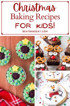 christmas baking recipes for kids with text overlay