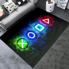 PRICES MAY VARY. ABOUT OUR GAMER RUG: Our gamer rugs are made of polyester microfiber fabrics. It has longer durability and comfort. The playful gamepad carpet are made of high quality materials, durable and hand-feeling. Now, you can have a gamer rug in your home, allowing you to fully immerse yourself in the world of gaming. ABOUT OUR GAMER RUG: Our gamer rugs are made of polyester microfiber fabrics. It has longer durability and comfort. The playful gamepad carpet are made of high quality mat Play Bedroom, Video Game Bedroom, Gaming Area, Dining Room Floor, Video Game Decor, Gaming Decor, Non Slip Flooring, Well Decor, Boys Room Decor