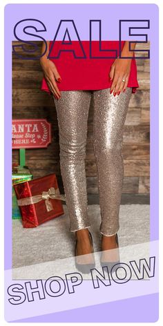 Apricot Nightclub Fashion Slim Sequins With Lining Trousers Type Of Pants, White Sweaters, Cotton Style, Night Club, Apricot, Sequin Skirt, Leather Pants, Elastic Waist, Trousers