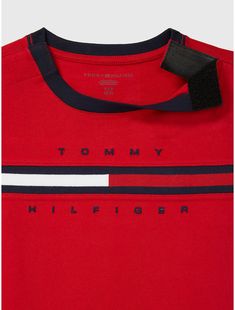 Tommy Hilfiger boys’ T-shirt. Our goes-with-everything tee in soft-washed cotton, a best-seller for a reason. Part of our Adaptive Collection, designed for ease of dressing in classic Tommy style.  Material: 100% Better Cotton Initiative (bci) Cotton. Tommy Hilfiger Sporty Logo Print Tops, Sporty Tommy Hilfiger Tops With Graphic Print, Tommy Hilfiger Logo Print T-shirt For Streetwear, Tommy Hilfiger Sporty T-shirt With Graphic Print, Tommy Hilfiger Sporty Graphic Print T-shirt, Tommy Hilfiger Graphic Print T-shirt For Streetwear, Tommy Hilfiger Cotton T-shirt With Letter Print, Tommy Hilfiger Sporty T-shirt For Summer, Tommy Hilfiger Sporty Summer T-shirt