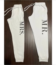 Welcome to Lily's Custom Corner Shop Custom Sweatpants, Bride Jogger, Gift for Bride, Bride Gift, Bridal Shower Gift, Relaxed-fit Sweatpants, Custom matching sweat set, custom -NO POCKETS! SPECS for Gildan Brand sweatpants: - 8 oz./yd² (US) 13.3 oz./L yd (CA), 50/50 cotton/polyester - Classic fit - Covered elastic waistband with drawcord - Elasticized cuffs - Tear away label - Proud member of the U.S. Cotton Trust Protocol - Made with OEKO-TEX certified low-impact dyes **Disclaimer: If we are out of the brand shown in the listing we use similar alternative brands with the same quality or better**  We can not guarantee each color. It depends on availability with our wholesalers. DESIGN SIZES (Up to 25 characters):  Design size varies per sweatpants size and style. Our standard sizes for des Wedding Sweatpants, Custom Sweatpants, Matching Sweat Set, Custom Pants, Corner Shop, Characters Design, Sweat Set, Bride Gift, Bridal Shower Gift