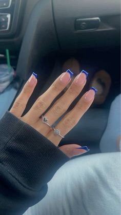 #fun #blue #nails #minimaliststyle #minimalist #nailsinspire Fun Blue Nails, Ongles Gel French, Hoco Nails, Nail Board, Blue Acrylic Nails