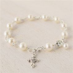 Confirmation Jewelry, Fancy Cross, Silver Rosary, Pearl Rosary, Beautiful Pearl Necklace, Pearl Bracelets, First Communion Gifts, Communion Gifts, Rosary Bracelet