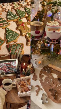 a table topped with lots of christmas cookies