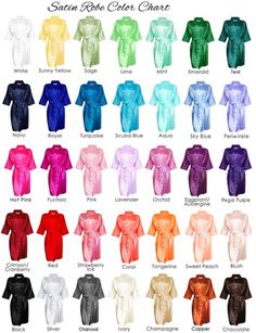 an image of women's shirts with different colors and sizes in the color chart