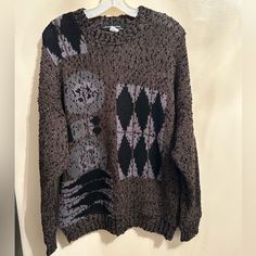 Sweater Has Never Been Worn Just Stored. Very Hard To Find Vintage Sweater Made In Italy 100% Lana, Laine, Wool Dark Academia Sweater Men, Grunge Grandpa Sweater, Vintage Grandpa Sweater, Funky Grandpa Sweaters, Retro Brown Wool Sweater, Italy Men, Vintage Sweater, Unisex Sweater, Sweaters Crewneck