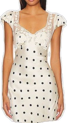 Elegant Polka Dot Dress With Sweetheart Neckline, Chic Lace Polka Dot Dress, Chic Polka Dot Lace Dress, Chic Lace Dress In Polka Dot, Summer Lace Polka Dot Dress, Chic Polka Dot Dresses With Lace Trim, Elegant Lace Dress With Polka Dot Pattern, Elegant Polka Dot Dress With Lace Trim, Fitted Polka Dot Dress With Lace Trim