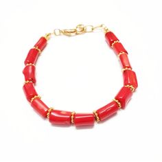 Coral Bracelet – MINU Jewels Coral Bracelet, Red Beads, Simple Bracelets, Gloss Lipstick, Beads Online, Bracelet Online, Unisex Baby Clothes, Statement Bracelet, Mens Cologne