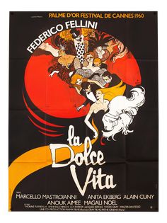 a movie poster for the film la dolce vita, starring actors and actresss