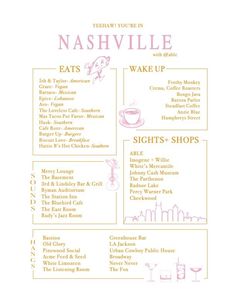 the menu for nashville's wake up