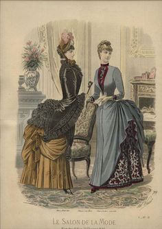 Le Salon de la Mode 1885 1885 Fashion, 1880 Fashion, Victorian Fashion Women, Edwardian Gowns, Victorian Era Fashion, The Art Institute Of Chicago, 19th Century Fashion