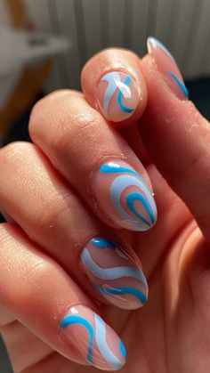 Trending Summer Nails 2023 Almond, Two Color Nail Design, Two Color Nails, Aesthetic Hands, Colourful Nails, Cute Simple Nails, Nail Shimmer, French Tip Acrylic Nails, Birthday Nails