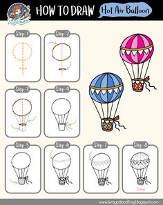 how to draw hot air balloons