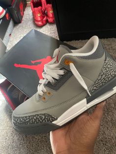 Cool Grey 3s Outfit, J3 Shoes, Cool Grey 3s, Jordan 3s, Jordan Shoes Girls